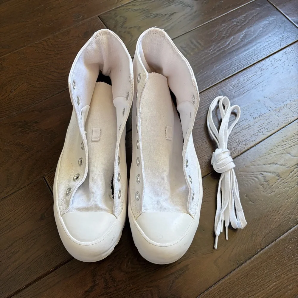 Converse White Platform High-Top Sneakers